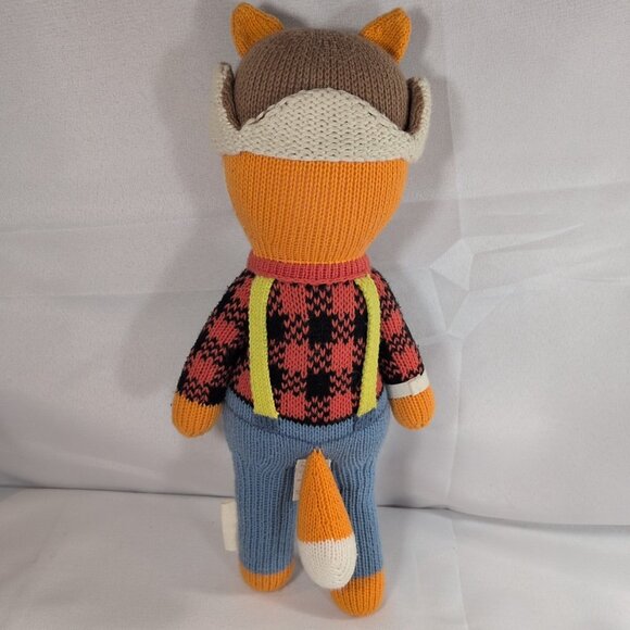 Cuddle + Kind Wyatt The Fox Plush Animal Toy Hand Knit Peru Small Orange CLEAN - Picture 4 of 16